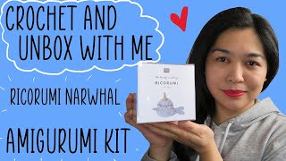 Crochet and Unbox With Me Ricorumi Narwhal Amigurumi Kit [upl. by Irrol]