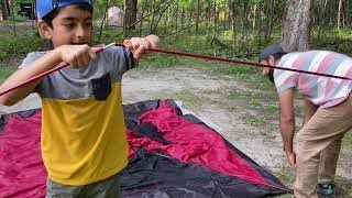 AJ’s first camping at ÎlesdeBoucherville National Park [upl. by Yatnoj]