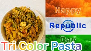 Tri  Color Pasta  Republic Day Special  Pasta recipe  TriColor Rotini Pasta Easy pasta recipe [upl. by Simonsen697]