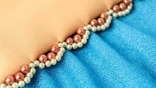 Easy DIY Ideas for Dresses Beaded Border Design by HandiWorks [upl. by Gerbold]