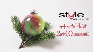 How to Paint Swirl Ornaments  Style with a Smile OneMinute Wow [upl. by Ardnyk]