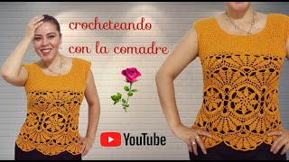 Tutorial Blusa o Vestido Abanico Elegante a Crochet Parte 4 💖🌹💕 [upl. by Litha217]