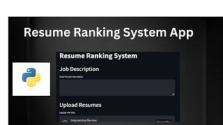 quotBuilding a high performance Resume Ranking System App Using Streamlitquot [upl. by Etteuqal]