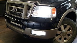 How to install LED Headlights Ford F150 200408 Factory halogen replacement with CREE LEDs [upl. by Moise]