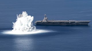 US Navy detonate a massive explosion in the Atlantic Ocean to test their warships [upl. by Ayota]