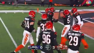 Tyler Huntley Throws Interception to Akeem DavisGaither  Ravens vs Bengals  2023 Wild Card [upl. by Mellitz]