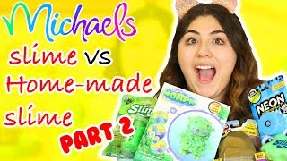 MICHAELS SLIME VS HOME MADE SLIME part 2  Store bought vs normal slime  Slimeatory 213 [upl. by Notterb]