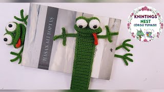 amigurami kurbağa figürlü kitap ayracı yapımı tığ işi ayrac yapımı [upl. by Maro232]