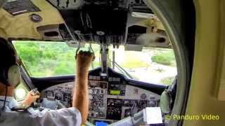 St Maarten Twin Otter Landing at St Barthelemy in FULL HD1080p Cockpit view included [upl. by Elimaj]