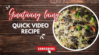 QUICK VIDEO RECIPE GINATAANG LAING ginataanglaing quickrecipe cookwithshiella [upl. by Aletta]