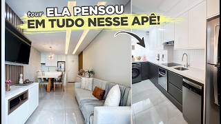 Ela fez um APÊ de 62M² com 3 DORMITÓRIOS e PENSOU em quotquasequot tudo SOZINHA  Gaby Garciia [upl. by Jehias]