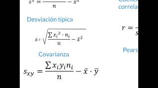 Cálculo de la covarianza el coeficiente de correlación lineal Pearson Estadística bidimensional [upl. by Cappello]