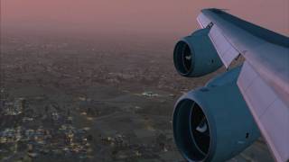 FSX PIA B747300 LANDING IN LAHORE ILS ENGINE VIEW HD [upl. by Irfan]