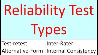 Reliability  Reliability Test Methods TestRetest  Equivalent Form  InterRater  Cronbach Alpha [upl. by Otanutrof]