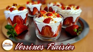 Verrines façon Fraisier Recette Facile et Rapide [upl. by Aipotu]