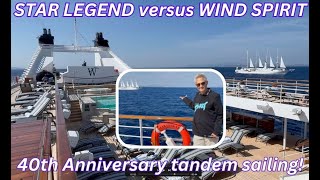 STAR LEGEND and WIND SPIRIT Sail In 4K Tandem For Windstars 40th Anniversary [upl. by Kuska]