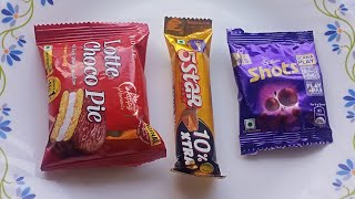 Lotte Choco Pie vs 5star vs Shots chocolates 🍪🍫🍬 [upl. by Jezreel18]