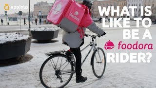 What is it like to be a Foodora rider 🍧  MyAppJobs [upl. by Etnahc]