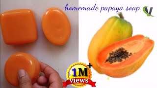 Homemade Papaya Soap  skin whitening and glowing soap [upl. by Onil]