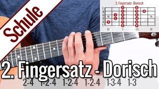 2 Fingersatz Dorisch  Tonleiterspiel  Gitarrenschule [upl. by Anale256]