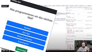 Einführung WebEntwicklung amp VotingWebApp programmieren Quellcode Download  Stream 18022021 [upl. by Atiuqcaj]