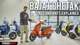 Bajaj Chetak Variants explained  Which Chetak features what  PowerDrift [upl. by Eldwen]