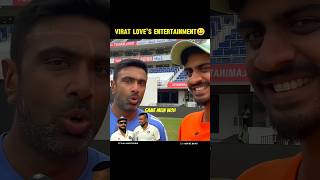 Kohli Loves Entertainment 😃😃😍 viratkohli kingkohli raviashwin ashwin shorts indvsban [upl. by Letsou]