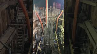 Cofferdam construction 🏗 raft mass concrete pouring works [upl. by Coke]