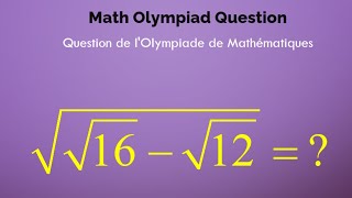 Math Olympiad Question  This Trick You Need to Know  Question dOlympiade de Mathématiques [upl. by Lauder]