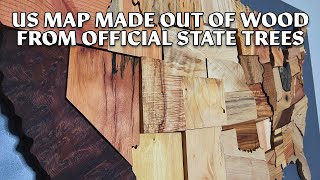 Making a Map of the US Out of Wood From Each Official State Tree  Compilation [upl. by Deering]