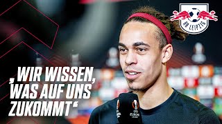 🎙 Yussuf Poulsen interview before Atalanta Bergamo vs RB Leipzig ATARBL [upl. by Dnomsaj]