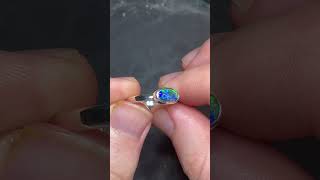 JE049  Lightning Ridge black opal ring [upl. by Anec]