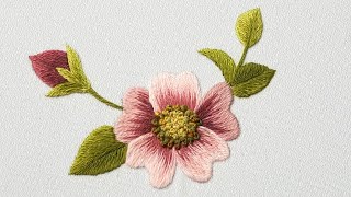 Beautiful simple flower embroidery pattern used for embroidery on shirts hats jeans [upl. by Aihseyn380]