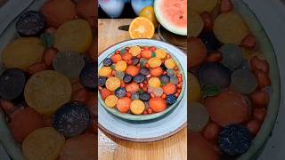 Real Fruit Jelly Cake in 60 seconds😍 food trending fruitjelly jellyjellycake cake shorts [upl. by Thema]