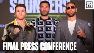 Canelo amp Billy Joe Saunders Exchange Words At Final Press Conference [upl. by Hamal442]