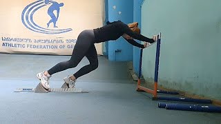 Sprint Training as a Beginner No 31  Improving Block Start [upl. by Elmajian335]