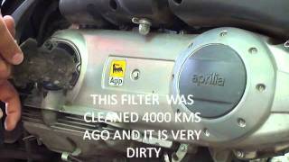 Transmission air filter cleaning Aprilia sportcity cube 125 [upl. by Nivla]