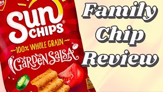 Sun Chips Garden Salsa Flavored Whole Grain Snacks  Family Chip Review 15 [upl. by Nailimixam33]