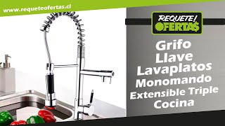 Grifo Llave Lavaplatos Monomando Cocina Extensible Triple [upl. by Oniuqa353]