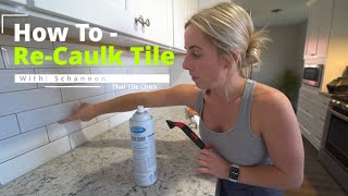 How To replace Caulk  Kitchen Backsplash  Tile Caulking [upl. by Ihsir59]