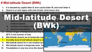 Koppen Scheme  Mid latitude Desert BWk  UPSC IAS Geography [upl. by Schiff212]