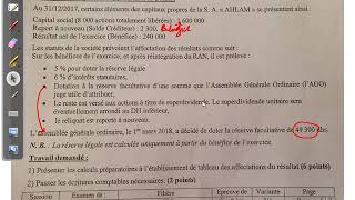 Comptabilité des sociétés Vidéo N 2 quot examen corrigé V 1 [upl. by Navaj]