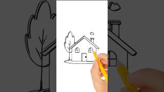 House drawing  House drawing easy  How to draw colourful house  house trendingshorts drawing [upl. by Juan]