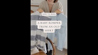 How to upcycle a shirt into a baby romper  thrift flip baby clothes shorts [upl. by Suiravad]