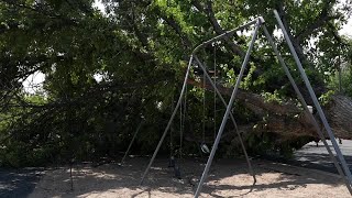 Miles City elementary school playground damaged during storm [upl. by Nylyoj651]