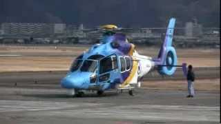 Eurocopter EC155 Takeoff amp Landing JA08CX [upl. by Einittirb]