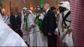 Trump participates in traditional Saudi dance [upl. by Ahsiral787]