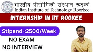 Summer Research Internship Program 2024🔥 UG amp PG  INTERNSHIPPROGRAM AT IIT ROORKEE [upl. by Abdulla]