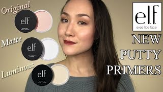 NEW elf PUTTY PRIMERS Matte Luminous Original Compared Applied Reviewed [upl. by Wadell]