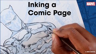 How to Ink a Comic Page with Mark Morales [upl. by Deach531]